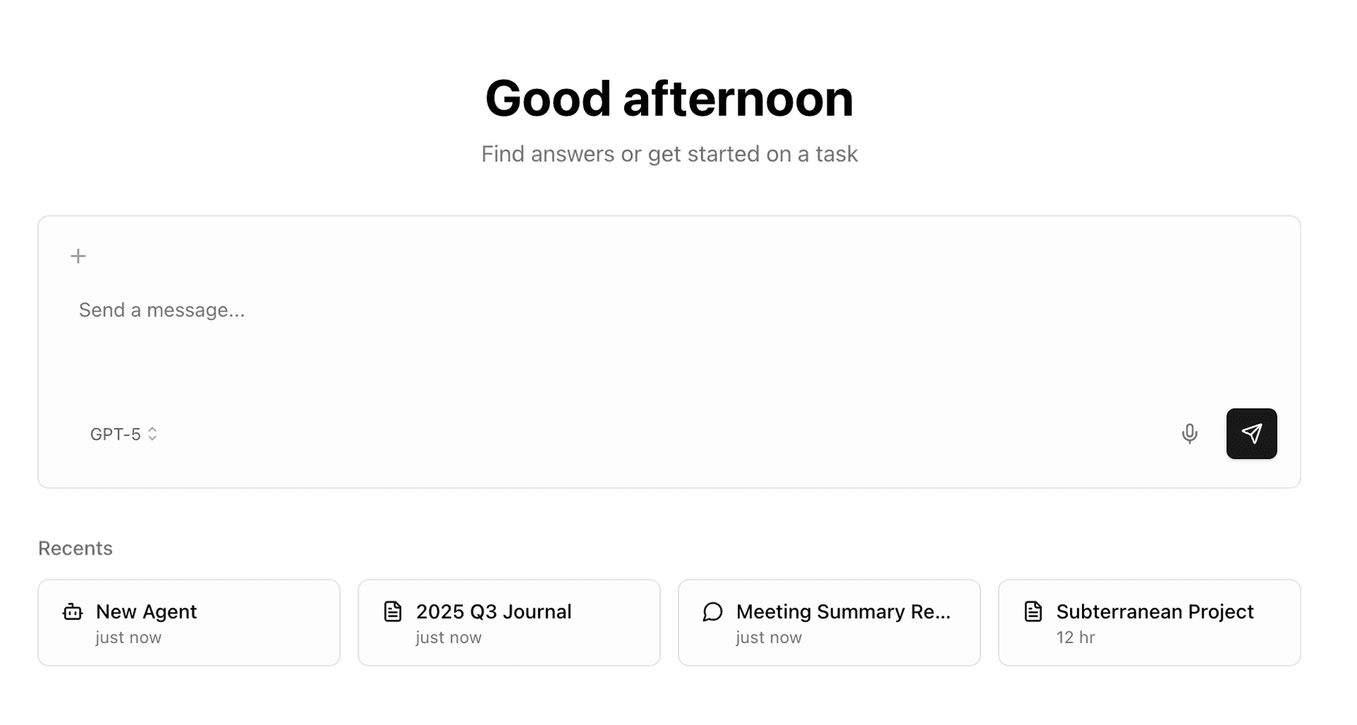 Subterranean Simple Chat User Interface Example