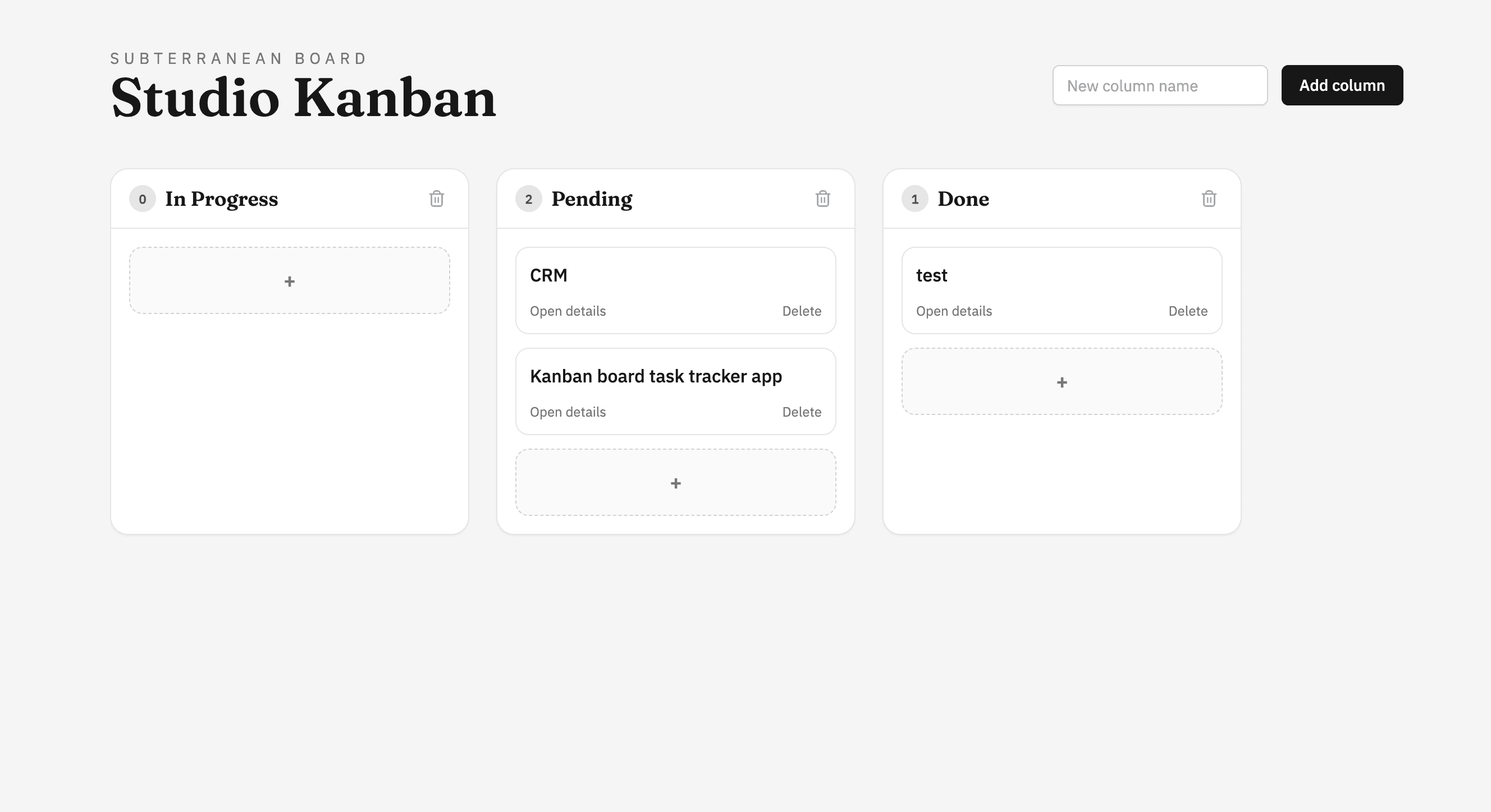 Kanban Board Task Management